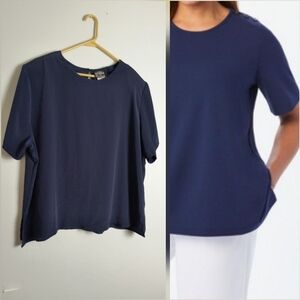Erena by erene koenig Vintage Y2K Top Blouse Women's Size 3X Navy blue